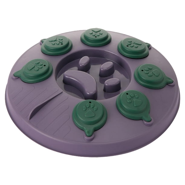 Comedero de rompecabezas creativo para perros, cuenco antideslizante para mascotas, educación para mascotas, patrón de pata, antiasfixia, inteligencia , púrpura Violeta Sunnimix Juguetes de comida lenta