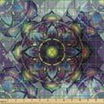 thumbnail image 2 of Ambesonne Leaf Fabric by the Yard Upholstery, Grunge Futuristic Mandala, 1 Yard, Multicolor, 2 of 5