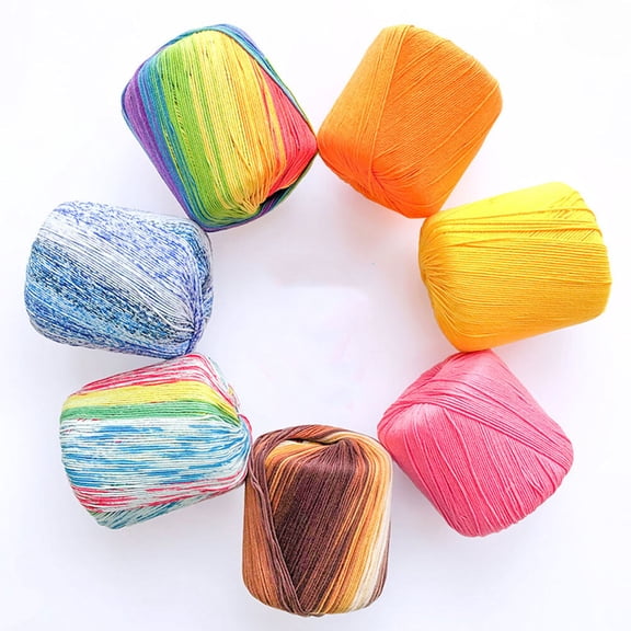MOKKHNB 1 Roll Thin Yarn for Crochet Neon Cotton Yarn DIY Thread for Knitting Crafting and Accessories
