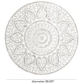 thumbnail image 3 of DecMode White Wooden Handmade Intricately Carved Floral Wall Decor with Mandala Design, 3 of 8
