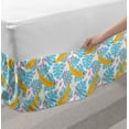 thumbnail image 2 of Tropical Bed Skirt, Monstera Leaves Bananas and Paint Spots in Pastel Colors Summer Vibes, Elastic Bedskirt Dust Ruffle Wrap Around for Bedding Decor, 4 Sizes, Sky Blue Mustard Blush, by Ambesonne, 2 of 2