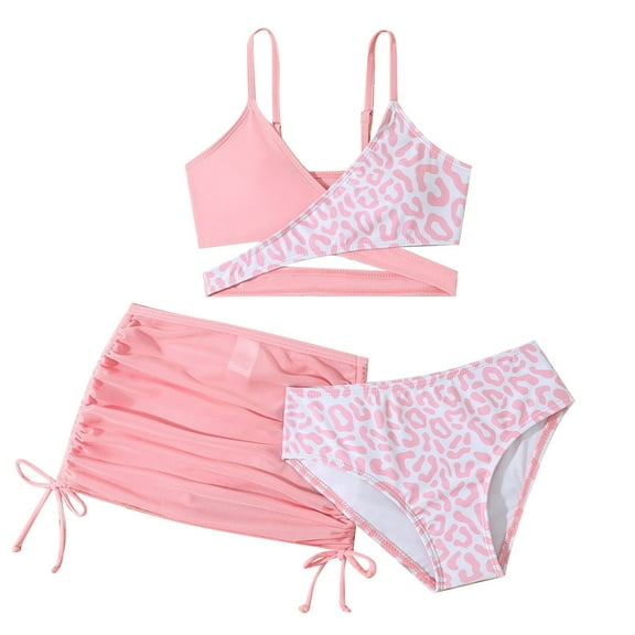 Big Girl Swimsuit7-8 Years Girls Swimwear Cute 3 Piece Bikinis and Bathing Suits for Teens