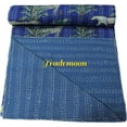 thumbnail image 3 of Indian Handmade Animal Print Cotton kantha Quilt, Village art gudri,Hand Stitch Quilt ,Bedspread, Blanket (Twin Size - 60" x 90"), 3 of 4