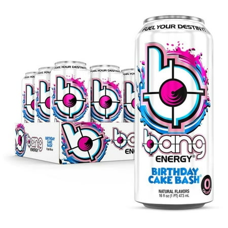 Bang Birthday Cake Bash Energy Drink, 16 oz, 12 Pack Cans