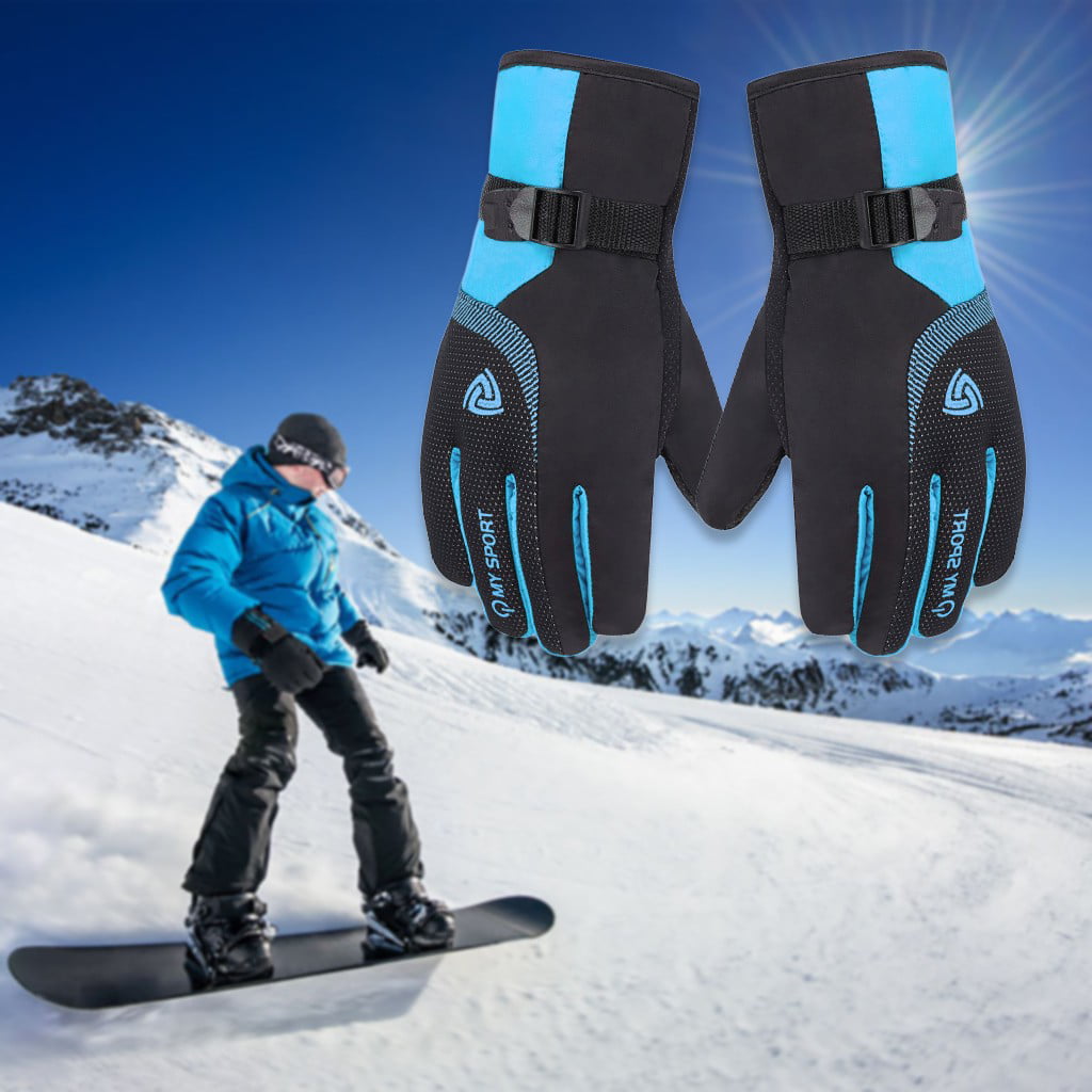 Winter Waterproof Anti-slip Outdoor Sports Warm Thermal Velvet Ski Snow Gloves 