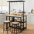thumbnail image 1 of Kitchen Island Bakers Rack Microwave Oven Stand Kitchen Shelf with 3 Tier Storage, Metal Coffee Bar Table,Kitchen Storage Shelf for Dining Living Room, 1 of 1