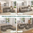 thumbnail image 5 of LLappuil Modular Sectional Sofa, Convertible 112" U Shaped Sectional Couch with Storage, Modular Sectional Sofa Couch for Living Room, Velvet 6 Seat Sectional Sofa Brown, 5 of 9