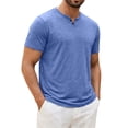 thumbnail image 2 of Men's Cotton T Shirts Short Sleeve Casual V Neck Solid Color T-Shirt Soft V Neck Lightweight Breathable Tee Classic Plain Shirts, 3XL, 2 of 9