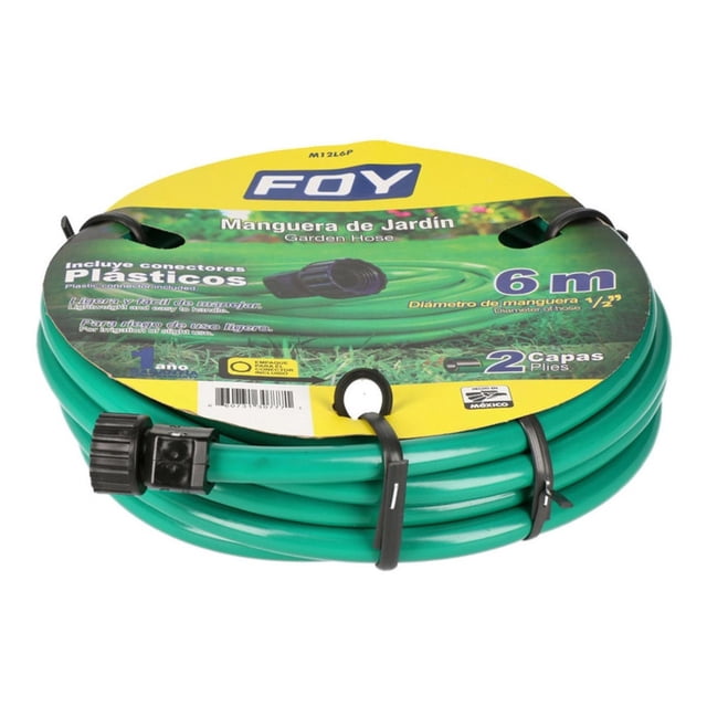 Manguera Verde 1/2 Uso En Jardin 10m Uso Ligero 2 Capas Foy FOY M12L6P