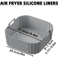 thumbnail image 2 of 2 Piezas de Revestimientos de Silicona para Freidora de Aire para Air Fryer Pro XL AF141 AF140 AF181, Revestimientos Cuadrados para Freidora de Aire, Cesta Reutilizable B, 2 of 5