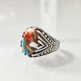 thumbnail image 3 of Oyster Copper Turquoise Mans Ring, Natural Turquoise Ring, Silver Jewelry, 925 Silver Ring, Birthday Gift, Heavy Mens Ring, Arabic Design, Ottoman Style Ring, Christmas, Turkey Mens Signet Ring, 3 of 7