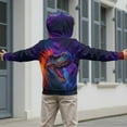 thumbnail image 6 of Uourmeti Cool Dinosaur Galaxy Boys Youth Sports Jacket Hoodie Zip Up Long Sleeve with Pockets Lightweight Athletic Wear Size 10-12, 6 of 6