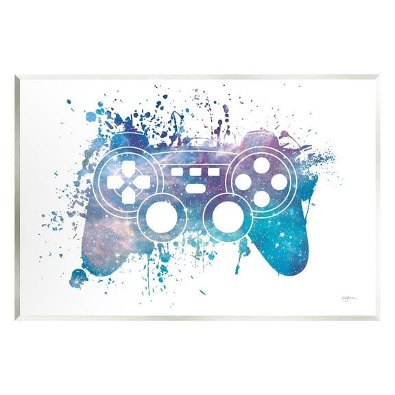 Stupell Industries Game Controller Modern Splash Abstract Painting Unframed Art Print Wall Art, 15 x 10