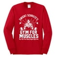 thumbnail image 2 of Dwight Schrute's Gym for Muscles Pop Culture Mens Long Sleeve Shirt, Red, Medium, 2 of 3