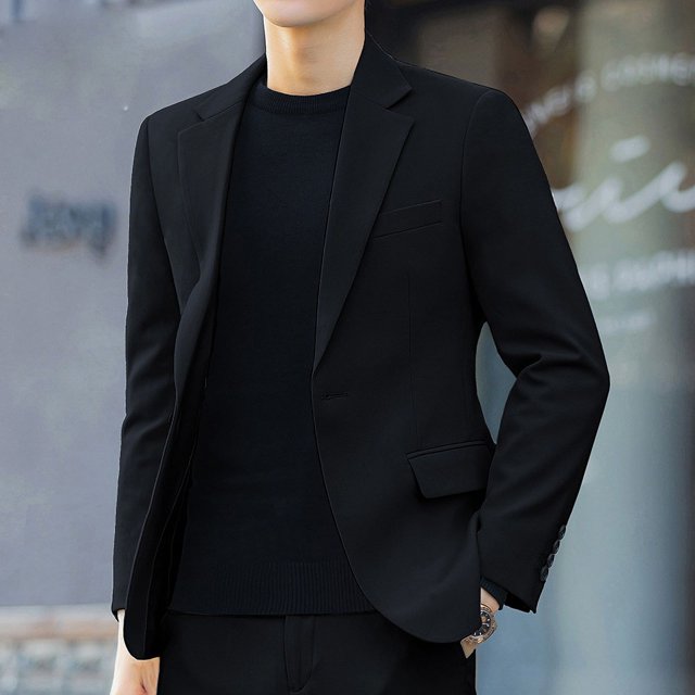 Traje de hombre, traje de hombre de moda, un conjunto de chaqueta de traje, sin planchado, corte ajustado, chaqueta elegante