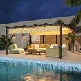 thumbnail image 6 of Aoxun 12x16 Outdoor Pergola, Patio Aluminum Pergola with Upgraded Retractable Canopy, Heavy Duty Metal Pergolas and Gazebos with Adjustable Sun Shade Cover for Modern Backyard, Deck, Garden, 6 of 8