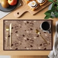 thumbnail image 2 of Placemats Set of 6, Brown Coffee Cup Woven Placemat, Linen Place Mats for Kitchen/Dining Tables, Vintage Coffee Beans Love Heart Washable Table Mats for Party, 2 of 8