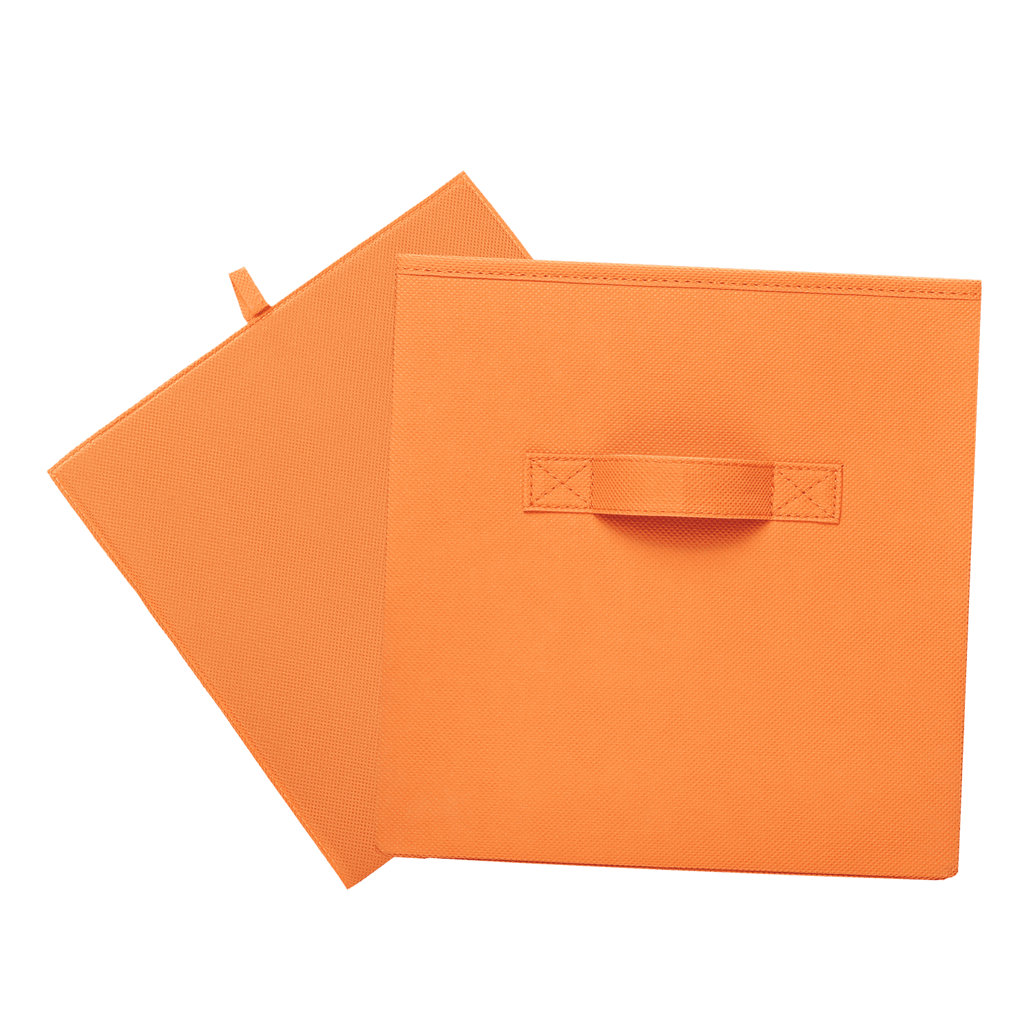 Mainstays Collegiate Collapsible Fabric Bins 10.5X10.5, Competitive Orange, 4 Pack
