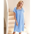 thumbnail image 5 of Ekouaer Women's Short Sleeve Sleep Dress Pleated Nightgown Loose Sleepwear Nightshirt, 5 of 7