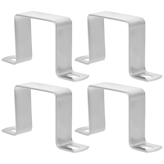 4pcs Heavy Duty U Shaped Pipe Clamp Stainless Steel Square Tube Bracket Pipe Clip Saddle Clamp Buckle For Industrial Home Strut Channel