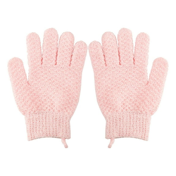 AWZXDE Exfoliating Back Bath Gloves for Scrubbing and Massage Five-Finger Design for Spa and Skin Care Pink,One Size
