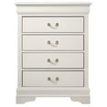 thumbnail image 3 of Glory Furniture Louis Phillipe 4-Drawer Bedroom Chest in White, 3 of 5