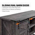 thumbnail image 3 of OKD Farmhouse Console Entryway Table w/ Sliding Barn Doors, Dark Rustic Oak, 3 of 8