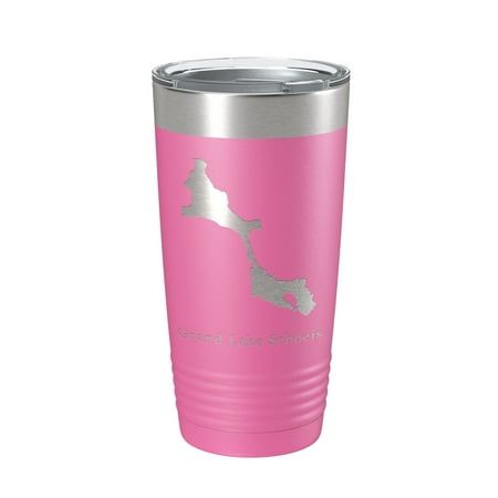 

Grand Lake Seboeis Map Tumbler Travel Mug Insulated Laser Engraved Coffee Cup Maine 20 oz Pink