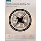thumbnail image 4 of Ventilador de techo LEDIARY, control remoto sin aspas, negro, enjaulado, de 22 pulgadas, 4 of 7