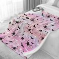 Cute Ghost Pumpkin Pink Blanket Halloween Lightweight Throw Blanket for