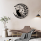 thumbnail image 4 of Decoración de pared de metal con diseño de luna y gatos negros, escultura de rosa hueca negra, arte de pared de hierro, decoración colgante, decoración rústica de pared de metal con gatos, 4 of 6