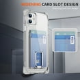 thumbnail image 5 of Design for iPhone 11 Case with Card Holder, Wallet Ring Holder Kickstand Case Clear Slim Four Corner Enhanced Protective Cover Anti-Scratch Shockproof Phone Card Case for iPhone 11, Clear, 5 of 8