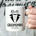 thumbnail image 2 of Awesome Groomsman Coffee Mug, Customized Groom Ceramic Mug With Name & Date, Thank You Groomsmen Porcelain Cup Gift, Personalized Best Man Pottery Cup, Wedding Cup For Groom, White Mug 11oz, 2 of 5