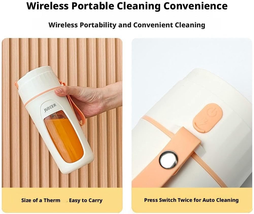 Electric Citrus Juicer, Mini Portable Cordless Juicer With Type-c Rechargeable,Multipurpose Personal Size Blenders for Smoothies,Juicing,11.49 Fl.oz,Easy Travel Friendly Kitchen Appliance