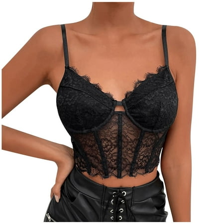

ZHUASHUM Women Lace Floral Lingerie Padded Push Up Bra