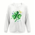 thumbnail image 4 of Saint Patricks Day Outfit Women Ribbed Long Sleeve Tops Green Irish Shamrock Print Sweatshirt Drop Shoulder Casual Pullover, 4 of 6