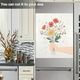 thumbnail image 3 of Yayeee Magnetic Dishwasher Cover for The Front Decoration Home Kitchen Machine Sticker Protector, Gray Cute Flower, 3 of 6