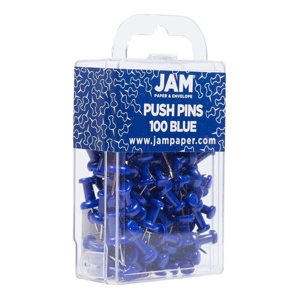 Jam Paper Colorful Push Pins - Round Head Map Thumb Tacks - Pushpins - 100  Per Pack - Gold