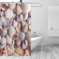 thumbnail image 2 of Rateoe Sea Shells Shower Curtain - Fancy Bathroom Shower Curtain Sets - Waterproof Shower Curtain with Hooks with 12 Plastic Hooks 72x72 Inches, 2 of 5