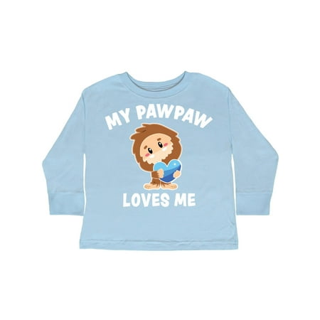 

Inktastic Cute Bigfoot My Pawpaw Loves Me Gift Toddler Boy Girl Long Sleeve T-Shirt
