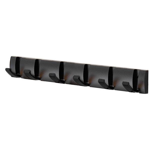 Naiovety Colgador de puerta plegable con 6 ganchos, gancho de almacenamiento reutilizable sin perforaciones, soporte para albornoz de toalla de Almacenamiento y organización del hogar Negro