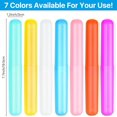 thumbnail image 2 of 70 Pieces Travel Toothbrush Case, 7 Colors Portable Toothbrush Storage Holder Bulk Plastic Dust Proof Toothbrush Cover Protector Holder for Outdoor Trip Home Camping School, 2 of 3