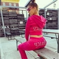 thumbnail image 1 of Women Velvet Juicy Tracksuit Couture Tracksuit Two Piece Set Couture Sweatsuits, 1 of 3