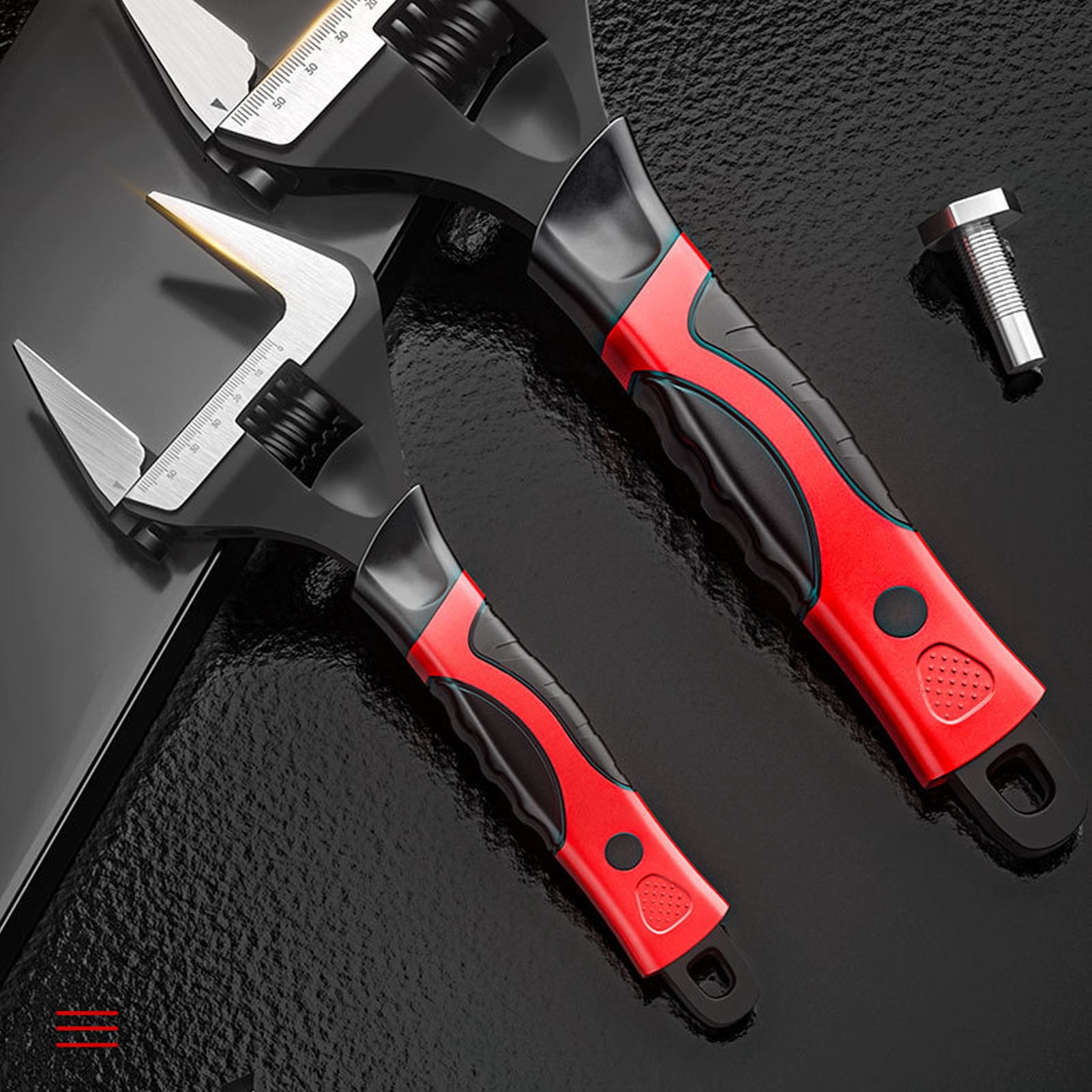 BIMZUC 10 Inch Wide Mouth Adjustable Wrench, CrV Steel Deep Jaw Manual Repair Spanner for Home Garage Workshop (10 inches / 25.4 cm)