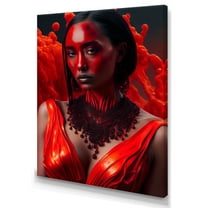 Designart Volcano Queen Woman Portrait III Canvas Wall Art
