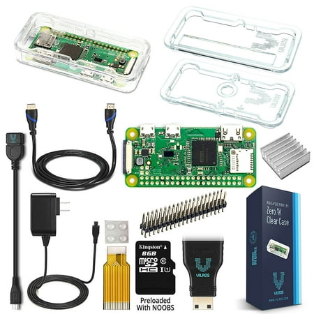Raspberry Pi Zero W Complete Starter Kit--Premium Clear Case Edition--Includes Pi Zero W and 7 Essential