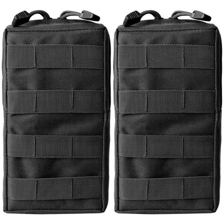 Gear Pouches - 2 x Compact Water-resistant Tactical Molle Pouch EDC Utility Gear Pouch Bag, Black