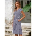 thumbnail image 3 of Vestido casual de verano Glamaker a media pierna con estampado floral y bolsillos, 3 of 6