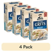 (4 pack) Quaker Instant Grits, Regular, 0.98oz Packets, 10 Pack, Dry Uncooked Grits, Shelf Stable