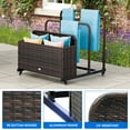 thumbnail image 4 of Dextrus Large Outdoor Wicker Storage Box, Rattan Deck Box with Tiered Storage Racks，for Patio, Pool, Supplies, and Tools - Brown, 4 of 5
